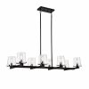 Chandeliers * | 8-Light Blackened Bronze Kitchen Island Linear Pendant With Glass Shade By Kawoti