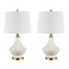 Lamps * | Marlowe 24.5 In. White Table Lamp With White Shade (Set Of 2) By Safavieh