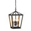 Chandeliers * | 4-Light Lantern Geometric Chandelier Pendant Light By Kawoti