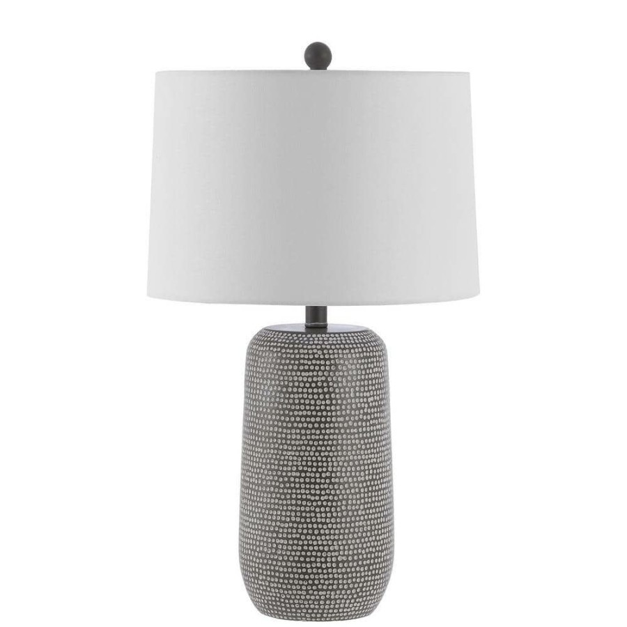 Lamps * | Celvin 26 In. Gray/White Table Lamp With White Shade By Safavieh