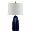 Lamps * | Kayden 25. 5 In. Navy Blue Table Lamp With White Shade By Safavieh