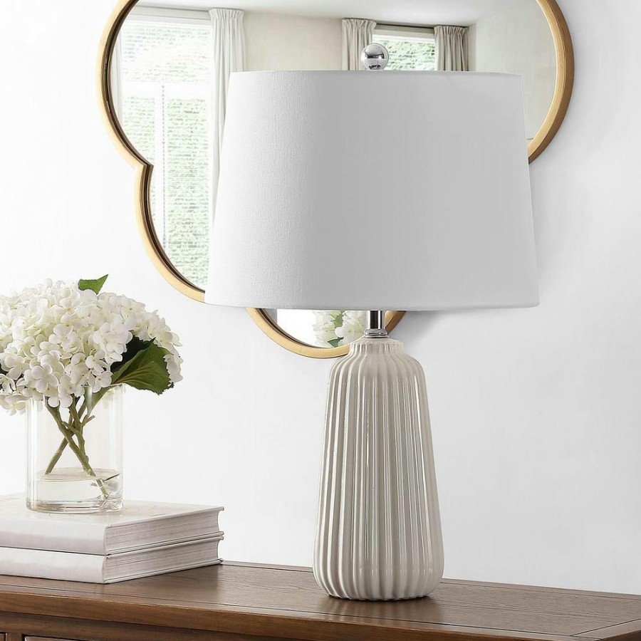 Lamps * | Sawyer 24 In. Ivory Table Lamp With White Shade By Safavieh