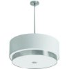 Chandeliers * | Larkin 4-Light Satin Chrome Large Pendant With White Linen Drum Shade By Radionic Hi Tech