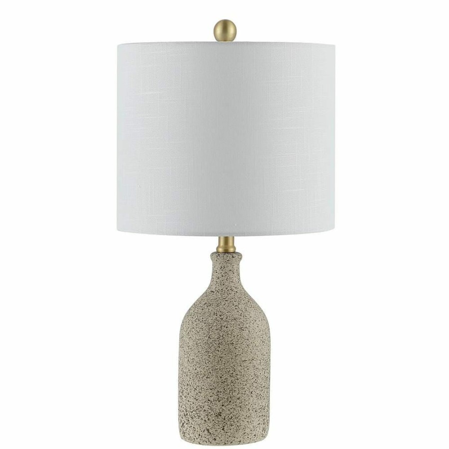 Lamps * | Gunnar 23 In. Sandy Table Lamp With White Shade By Safavieh