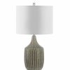 Lamps * | Secia 25 In. Gray Table Lamp With White Shade By Safavieh