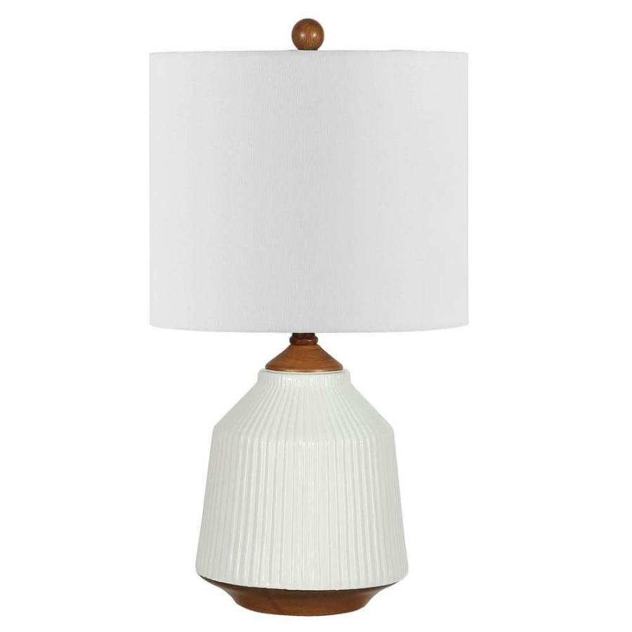 Lamps * | Relion 22.25 In. Brown/White Table Lamp With White Shade By Safavieh