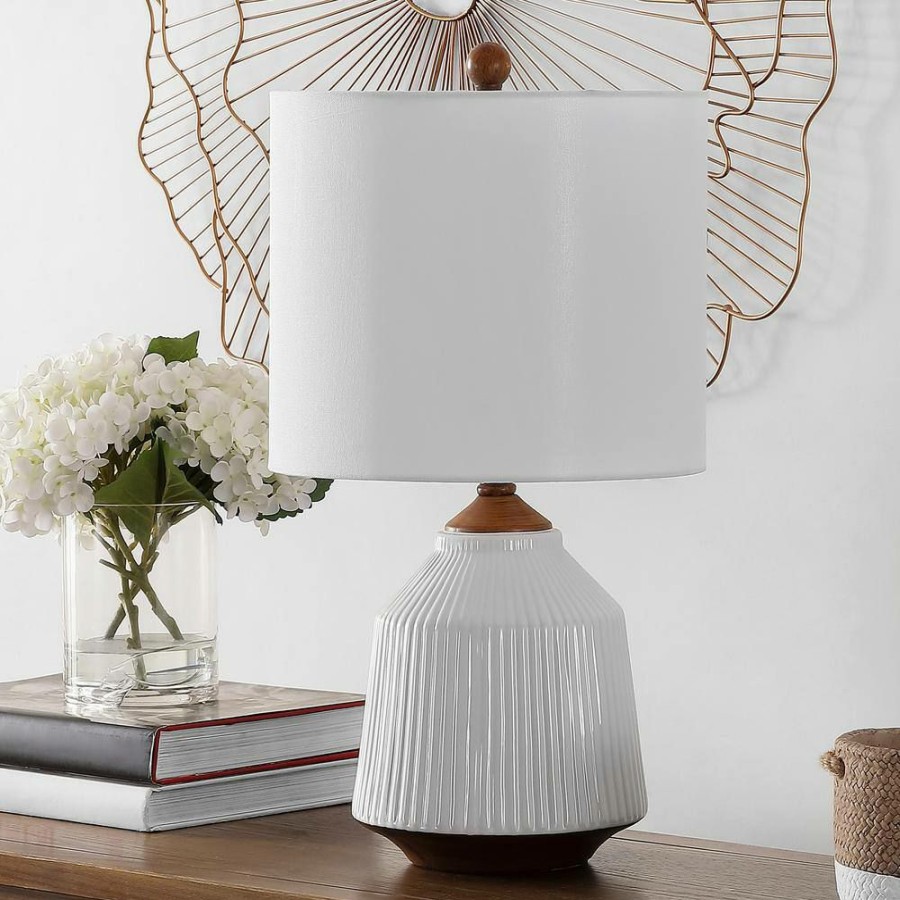 Lamps * | Relion 22.25 In. Brown/White Table Lamp With White Shade By Safavieh