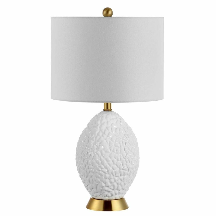 Lamps * | Kimli 24.5 In. White/Gold Table Lamp With White Shade By Safavieh