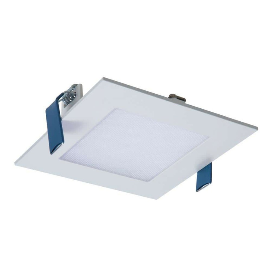 Recessed Lighting * | Hlb 4 In. Selectable White Square New Construction/Remodel Canless Recessed Integrated Led Downlight Kit By Halo