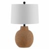 Lamps * | Acer 24 In. Brown Table Lamp With White Shade By Safavieh