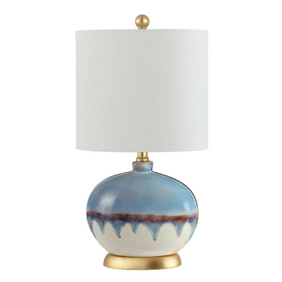 Lamps * | Koa 21 In. Blue Table Lamp With White Shade By Safavieh