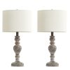 Lamps * | 23 In. Faux Wood Table Lamp Set (Set Of 2) By Kawoti