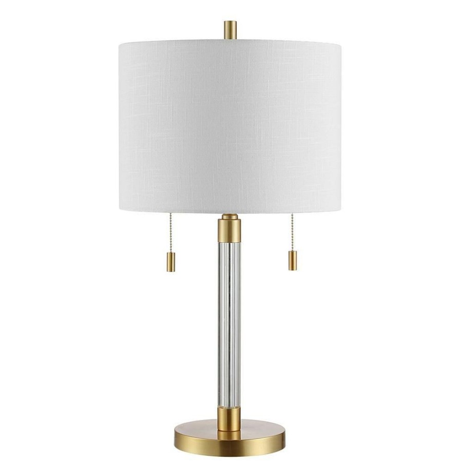 Lamps * | Bixby 26. 5 In. Brass Table Lamp With White Shade By Safavieh