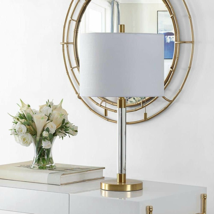 Lamps * | Bixby 26. 5 In. Brass Table Lamp With White Shade By Safavieh