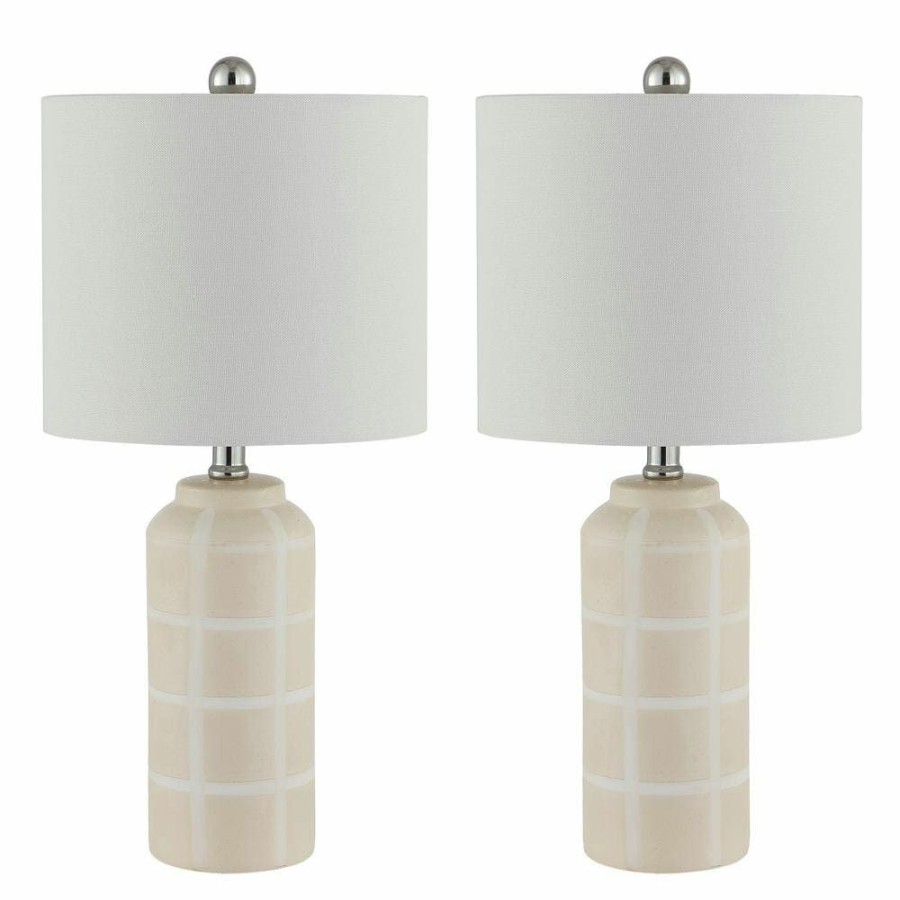 Lamps * | Rhett 21 In. Ivory Table Lamp With White Shade (Set Of 2) By Safavieh